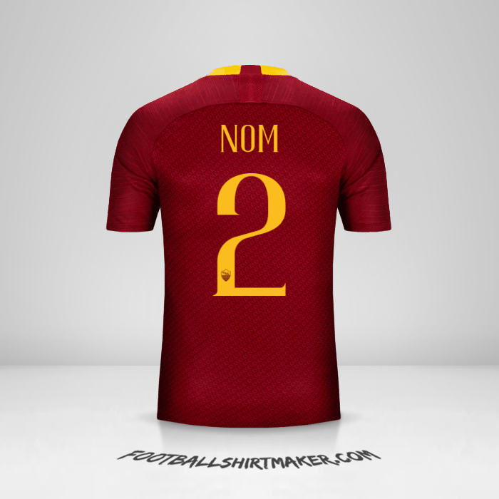 Maillot AS Roma 2018/19 -  nom - 2