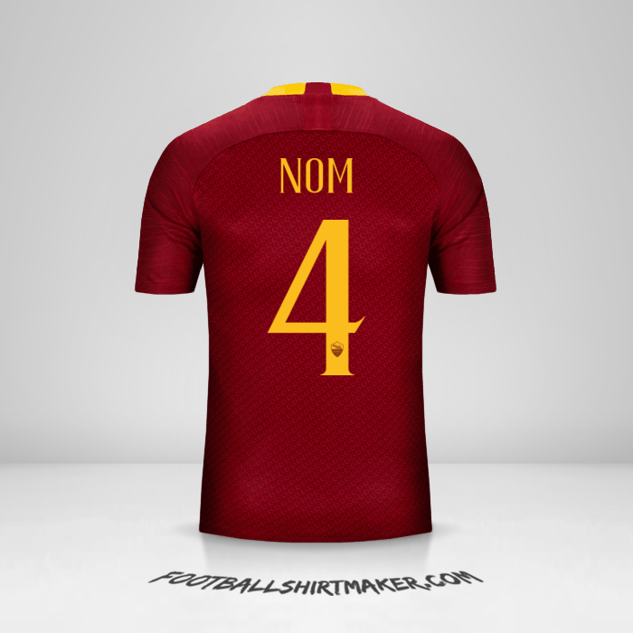 Maillot AS Roma 2018/19 -  nom - 4