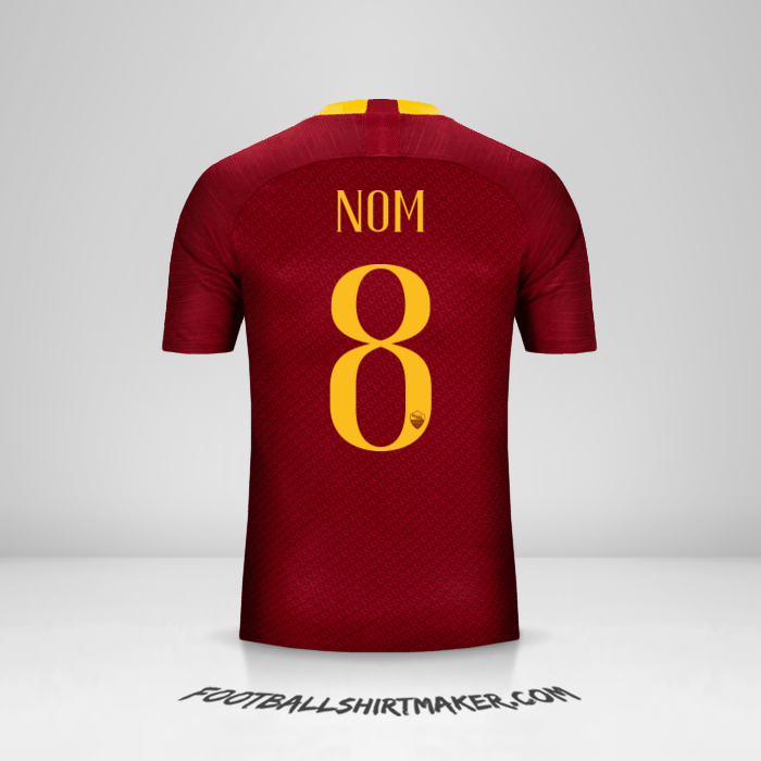 Maillot AS Roma 2018/19 -  nom - 8