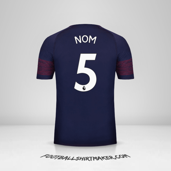 Maillot Arsenal 2018/19 Extérieur -  nom - 5