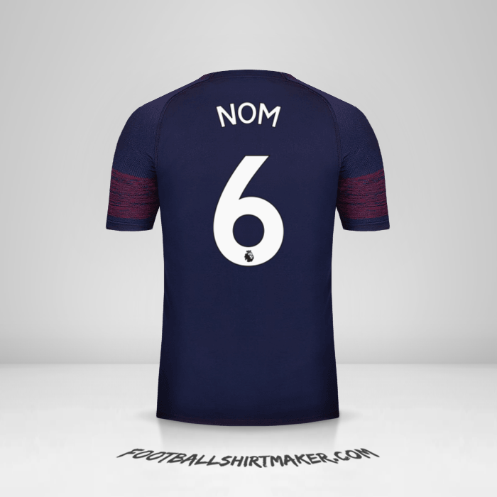 Maillot Arsenal 2018/19 Extérieur -  nom - 6