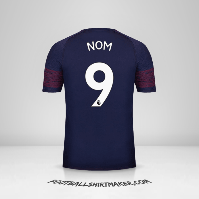 Maillot Arsenal 2018/19 Extérieur -  nom - 9