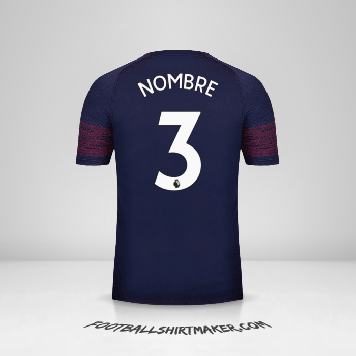 Jersey Arsenal 2018/19 Visita -  nombre - 3