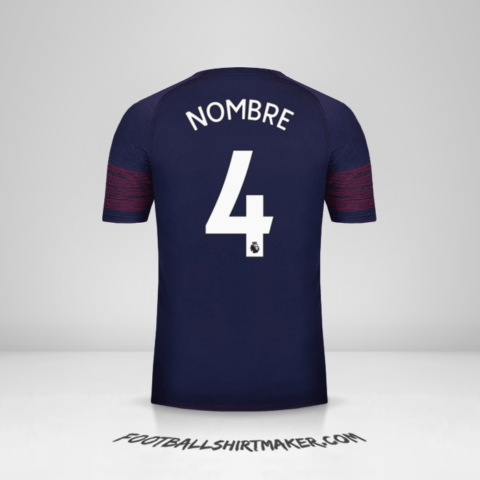 Jersey Arsenal 2018/19 Visita -  nombre - 4