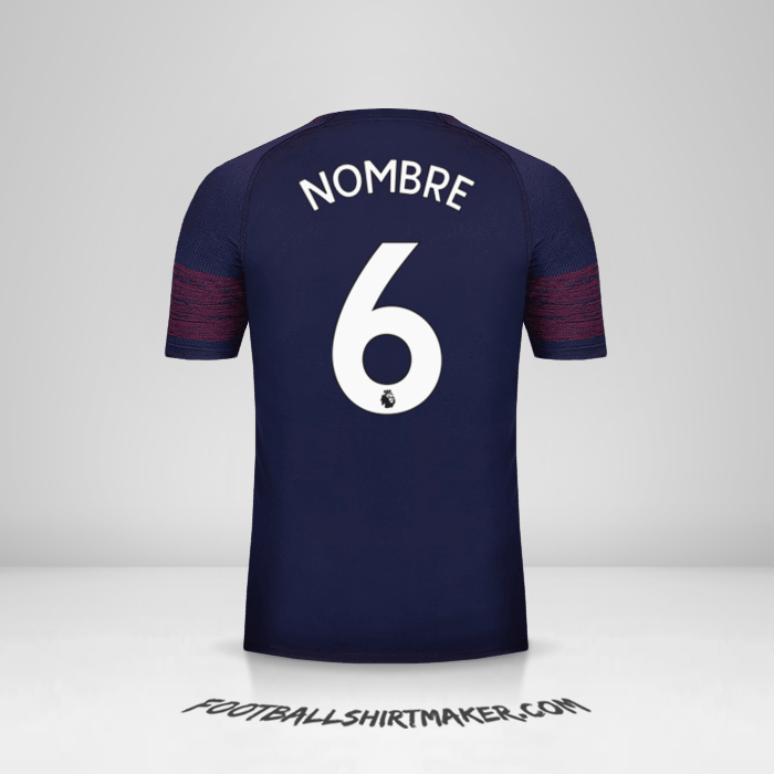 Camiseta Arsenal 2018/19 Visita -  nombre - 6