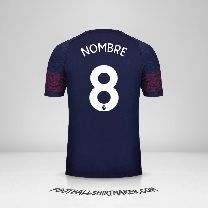 Jersey Arsenal 2018/19 Visita -  nombre - 8