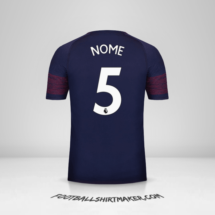 Maglia Arsenal 2018/19 Seconda -  nome - 5