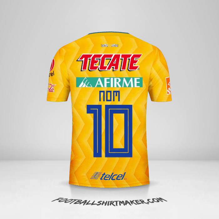 Maillot Tigres UANL 2018/19 -  nom - 10