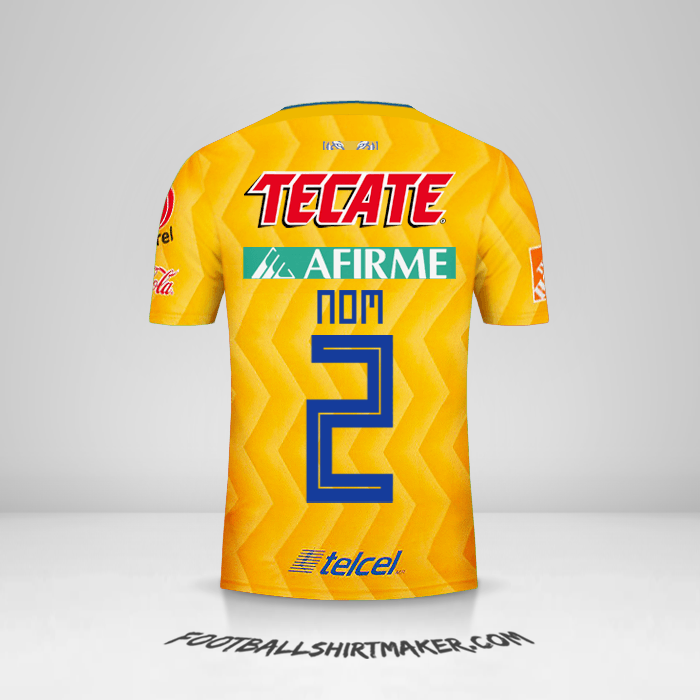 Maillot Tigres UANL 2018/19 -  nom - 2
