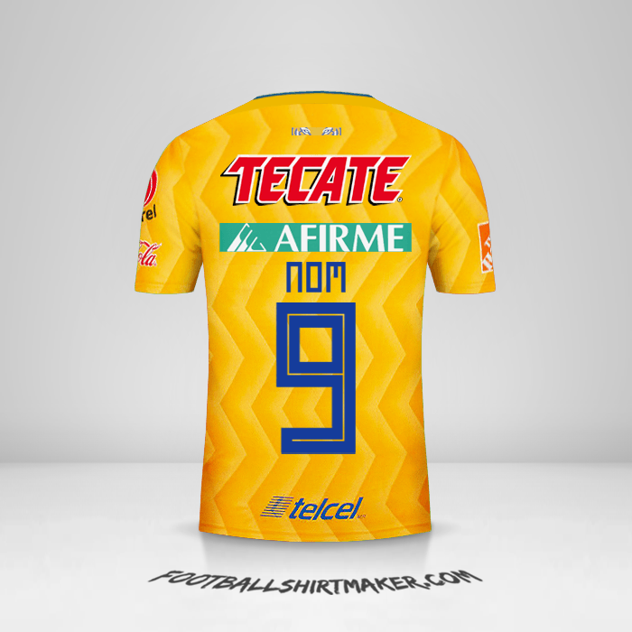 Maillot Tigres UANL 2018/19 -  nom - 9