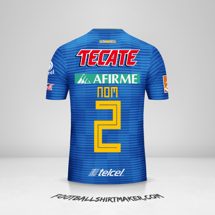 Maillot Tigres UANL 2018/19 Extérieur -  nom - 2