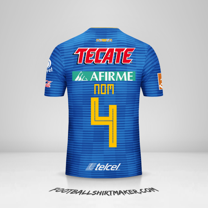 Maillot Tigres UANL 2018/19 Extérieur -  nom - 4