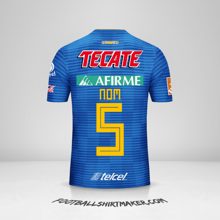 Maillot Tigres UANL 2018/19 Extérieur -  nom - 5