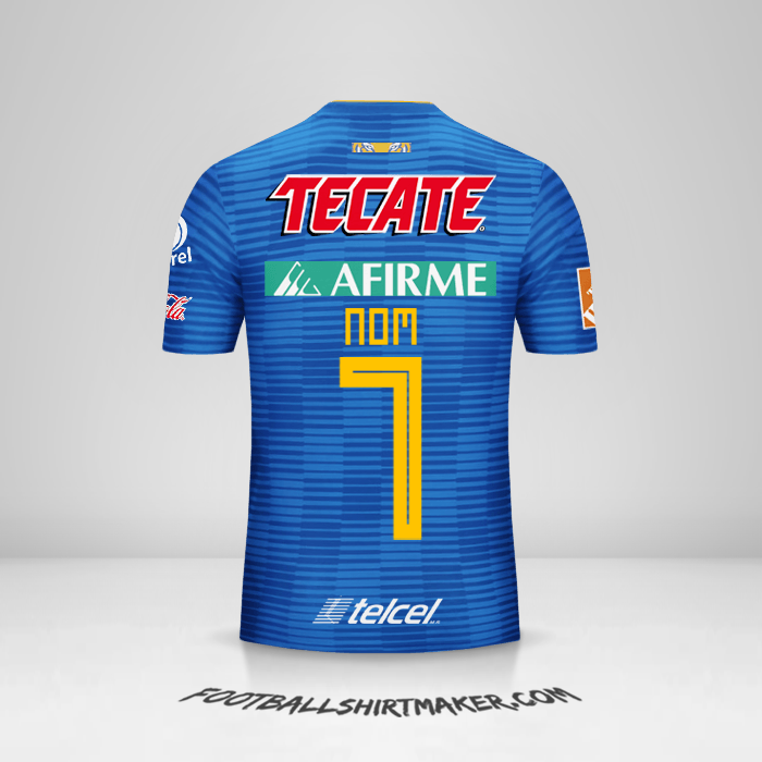 Maillot Tigres UANL 2018/19 Extérieur -  nom - 7