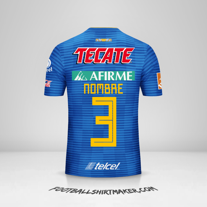 Jersey Tigres UANL 2018/19 Visita -  nombre - 3