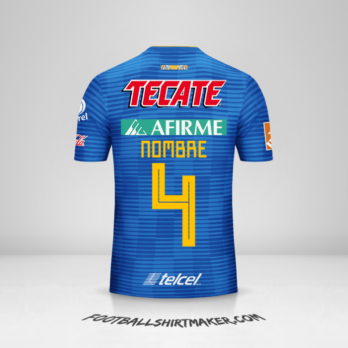 Jersey Tigres UANL 2018/19 Visita -  nombre - 4