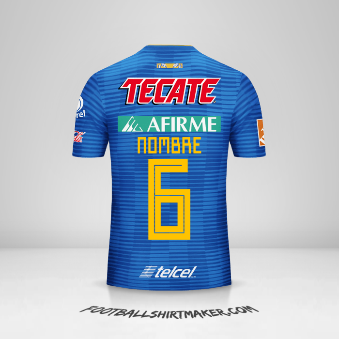 Jersey Tigres UANL 2018/19 Visita -  nombre - 6