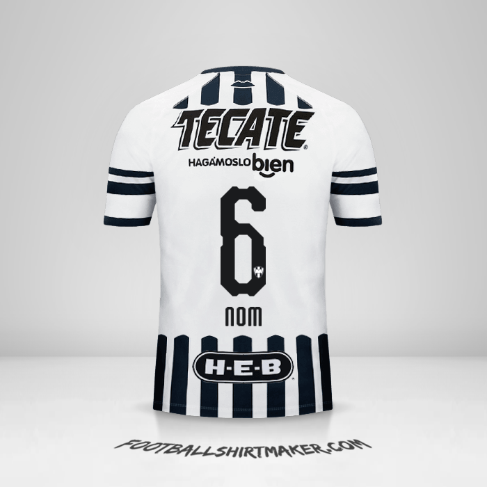 Maillot Monterrey 2018/19 -  nom - 6
