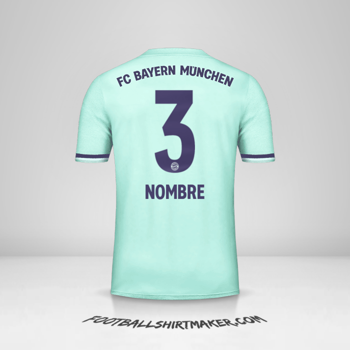 Jersey FC Bayern Munchen 2018/19 Visita -  nombre - 3