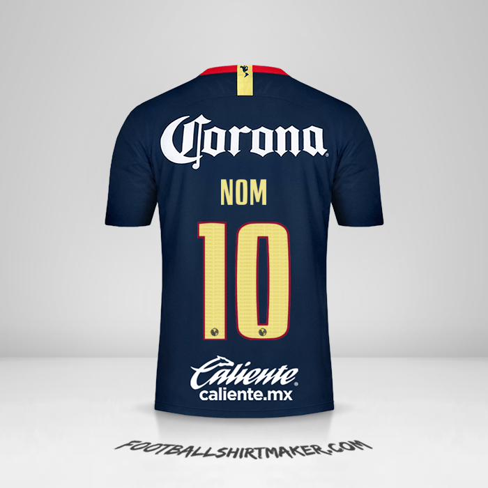 Maillot Club America 2018/19 Extérieur -  nom - 10