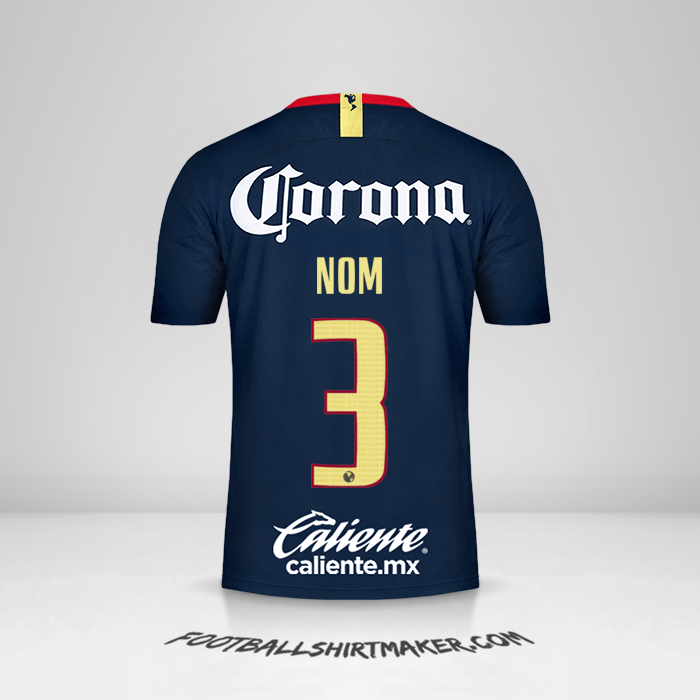 Maillot Club America 2018/19 Extérieur -  nom - 3