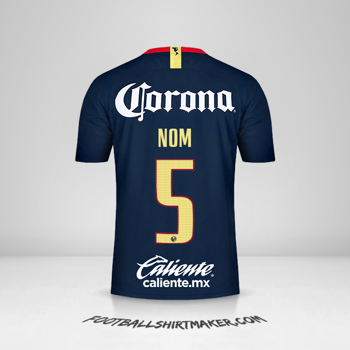Maillot Club America 2018/19 Extérieur -  nom - 5