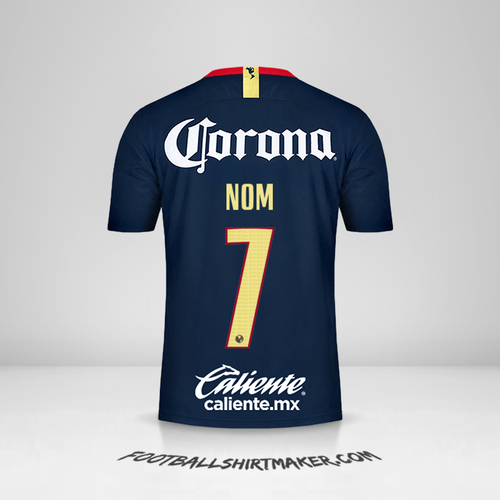 Maillot Club America 2018/19 Extérieur -  nom - 7