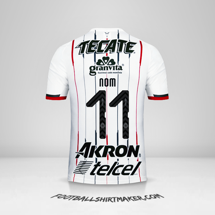 Maillot Guadalajara 2018/19 Extérieur -  nom - 11
