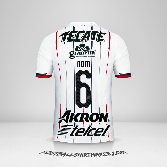 Maillot Guadalajara 2018/19 Extérieur -  nom - 6