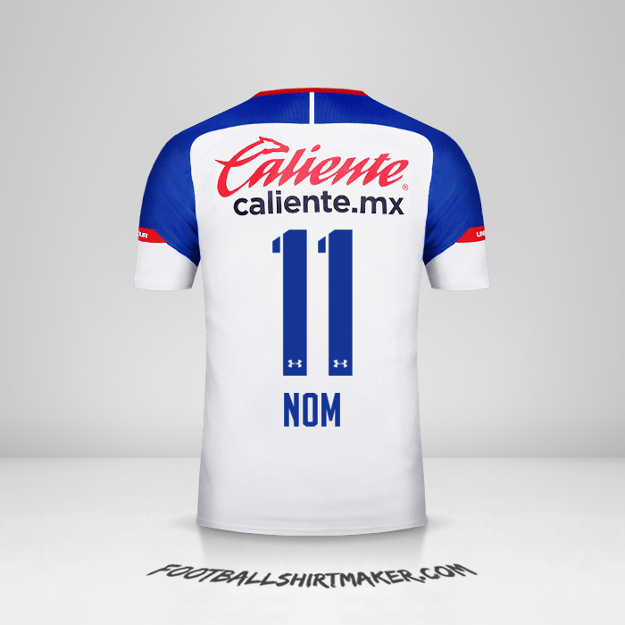 Maillot Cruz Azul 2018/19 Extérieur -  nom - 11