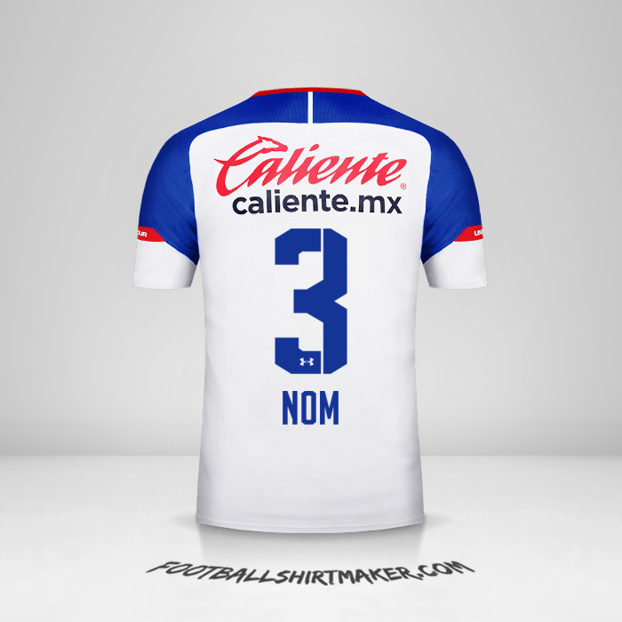 Maillot Cruz Azul 2018/19 Extérieur -  nom - 3