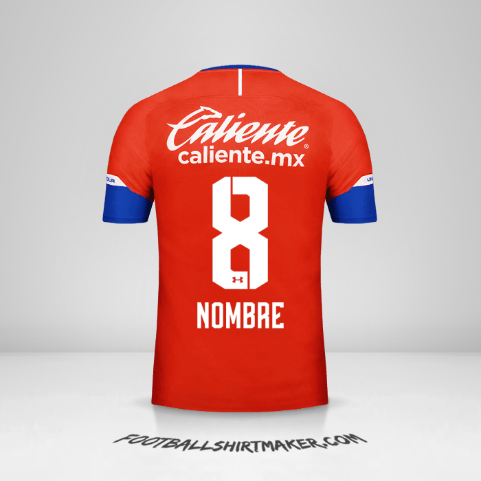 Camiseta Cruz Azul 2018/19 Tercera -  nombre - 8
