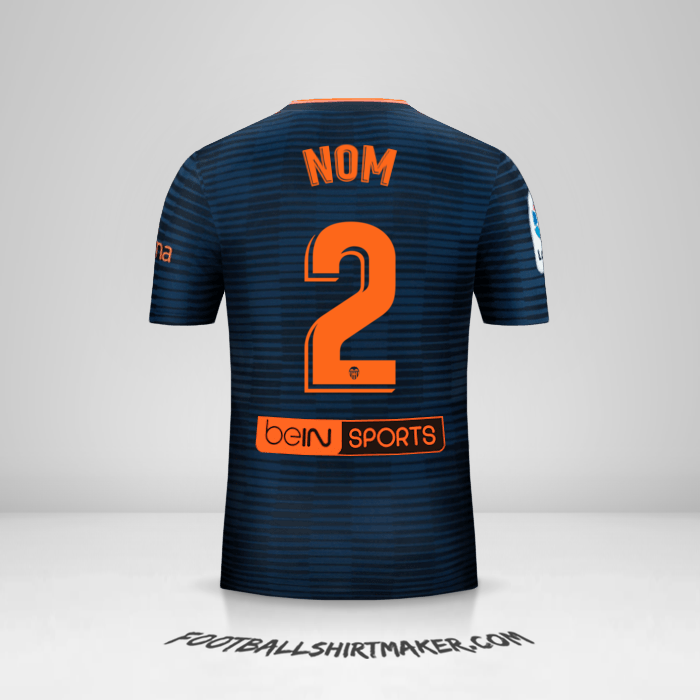 Maillot Valencia CF 2018/19 Extérieur -  nom - 2