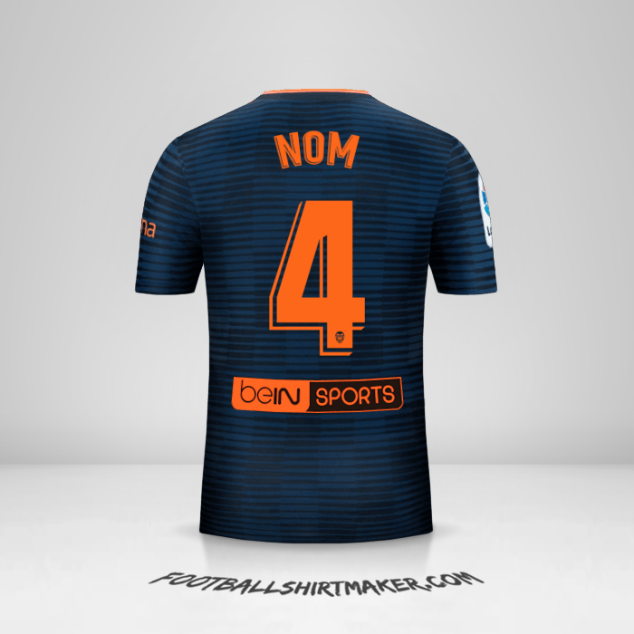 Maillot Valencia CF 2018/19 Extérieur -  nom - 4