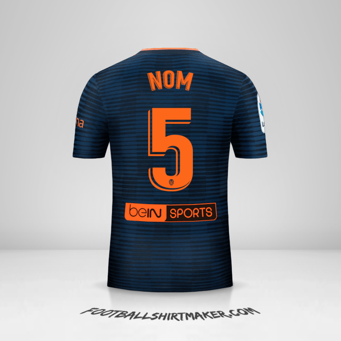 Maillot Valencia CF 2018/19 Extérieur -  nom - 5