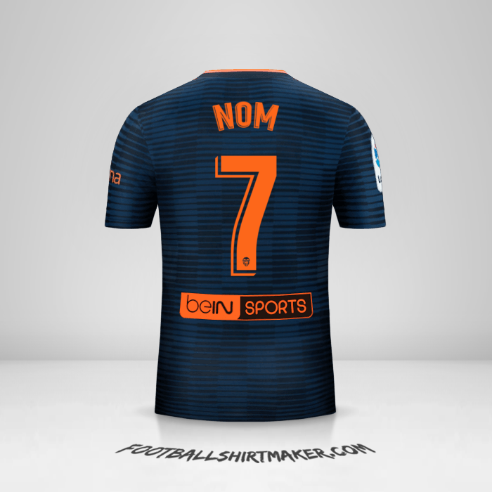 Maillot Valencia CF 2018/19 Extérieur -  nom - 7