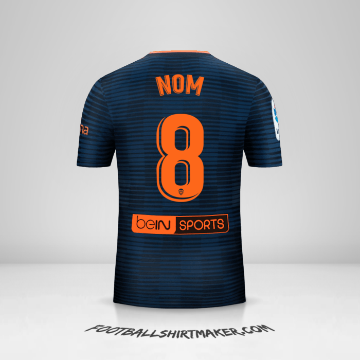 Maillot Valencia CF 2018/19 Extérieur -  nom - 8