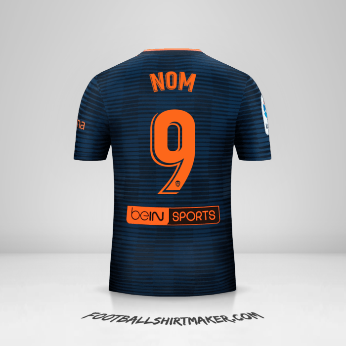 Maillot Valencia CF 2018/19 Extérieur -  nom - 9