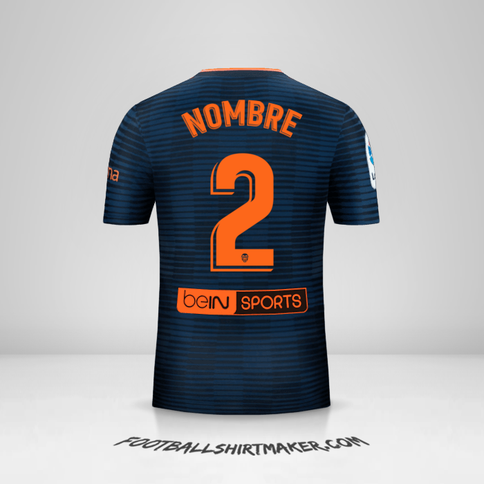 Jersey Valencia CF 2018/19 Visita -  nombre - 2