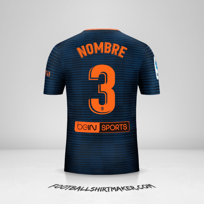 Camiseta Valencia CF 2018/19 Visita -  nombre - 3