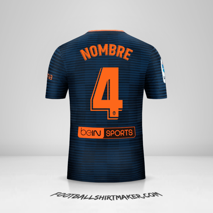 Jersey Valencia CF 2018/19 Visita -  nombre - 4