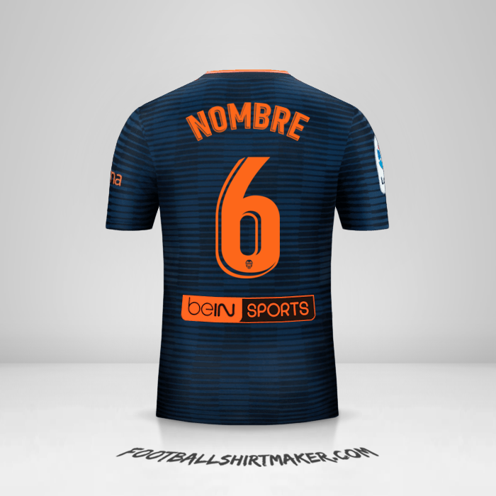 Jersey Valencia CF 2018/19 Visita -  nombre - 6