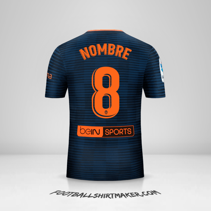Jersey Valencia CF 2018/19 Visita -  nombre - 8