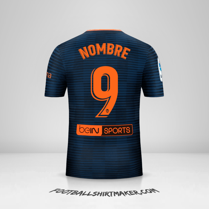 Jersey Valencia CF 2018/19 Visita -  nombre - 9