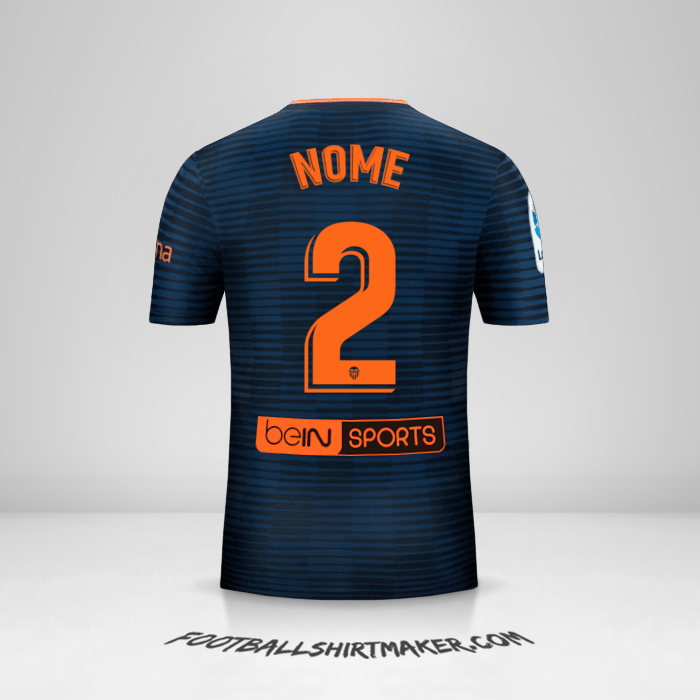 Camisola Valencia CF 2018/19 Alternativa -  nome - 2