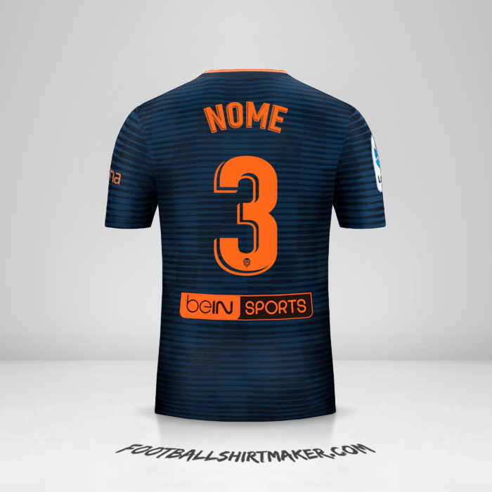 Maglia Valencia CF 2018/19 Seconda -  nome - 3