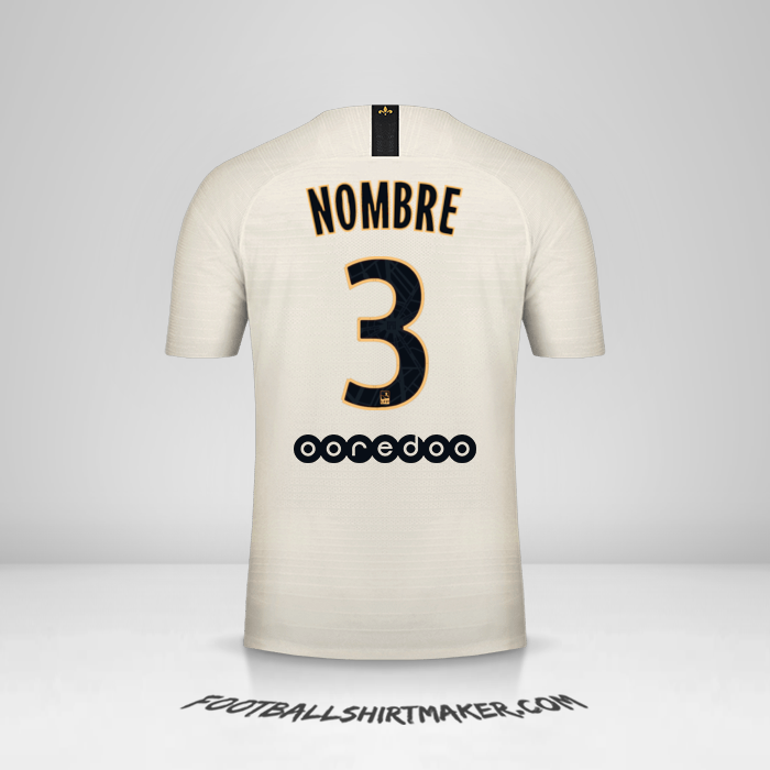 Jersey Paris Saint Germain 2018/19 Visita -  nombre - 3