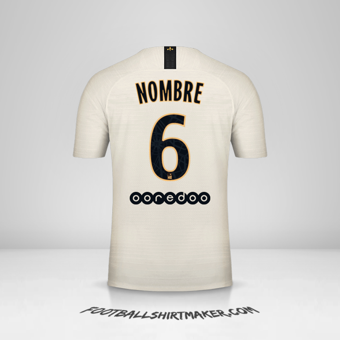 Jersey Paris Saint Germain 2018/19 Visita -  nombre - 6
