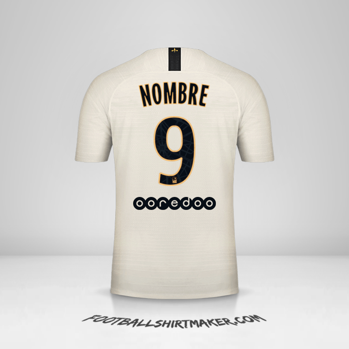 Jersey Paris Saint Germain 2018/19 Visita -  nombre - 9