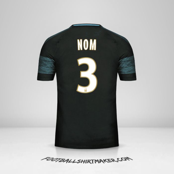 Maillot Olympique de Marseille 2018/19 Extérieur -  nom - 3